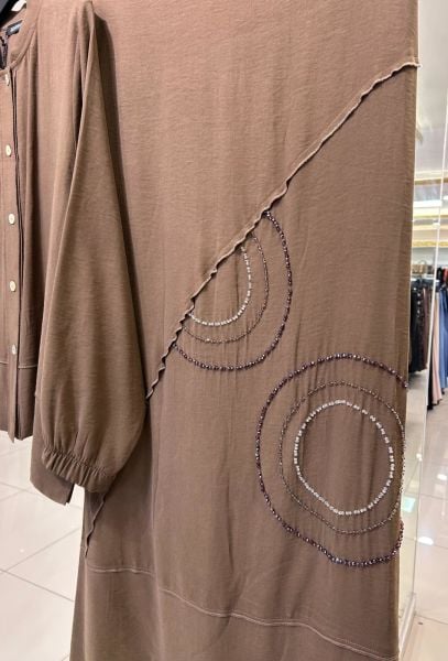 TAŞ İŞLEMELİ TENSEL KUMAŞ ETEKLİ TAKIM/BEHREM