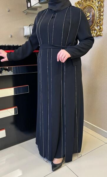 PARÇALI TAŞ DTY. KREP KUMAŞ ELBİSE/ BELGİN