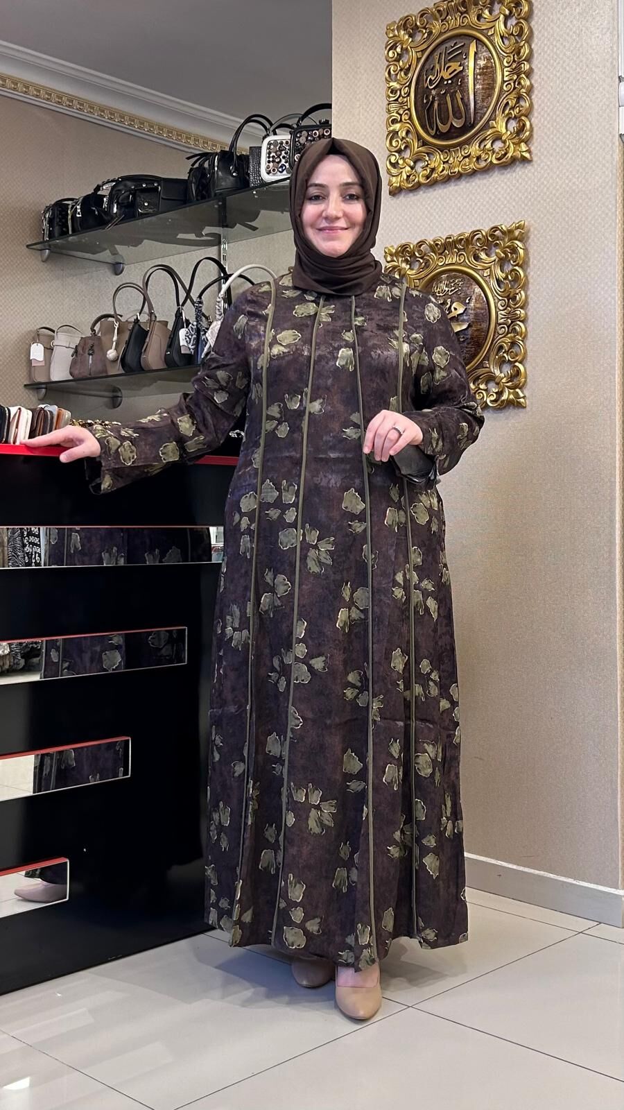 BİYE DTY. DESENLİ İPEK CUPRA ELBİSE/ LISSMORE