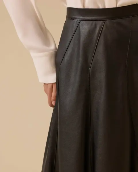 SUNİ DERİ KLOŞ ETEK /SEÇİL