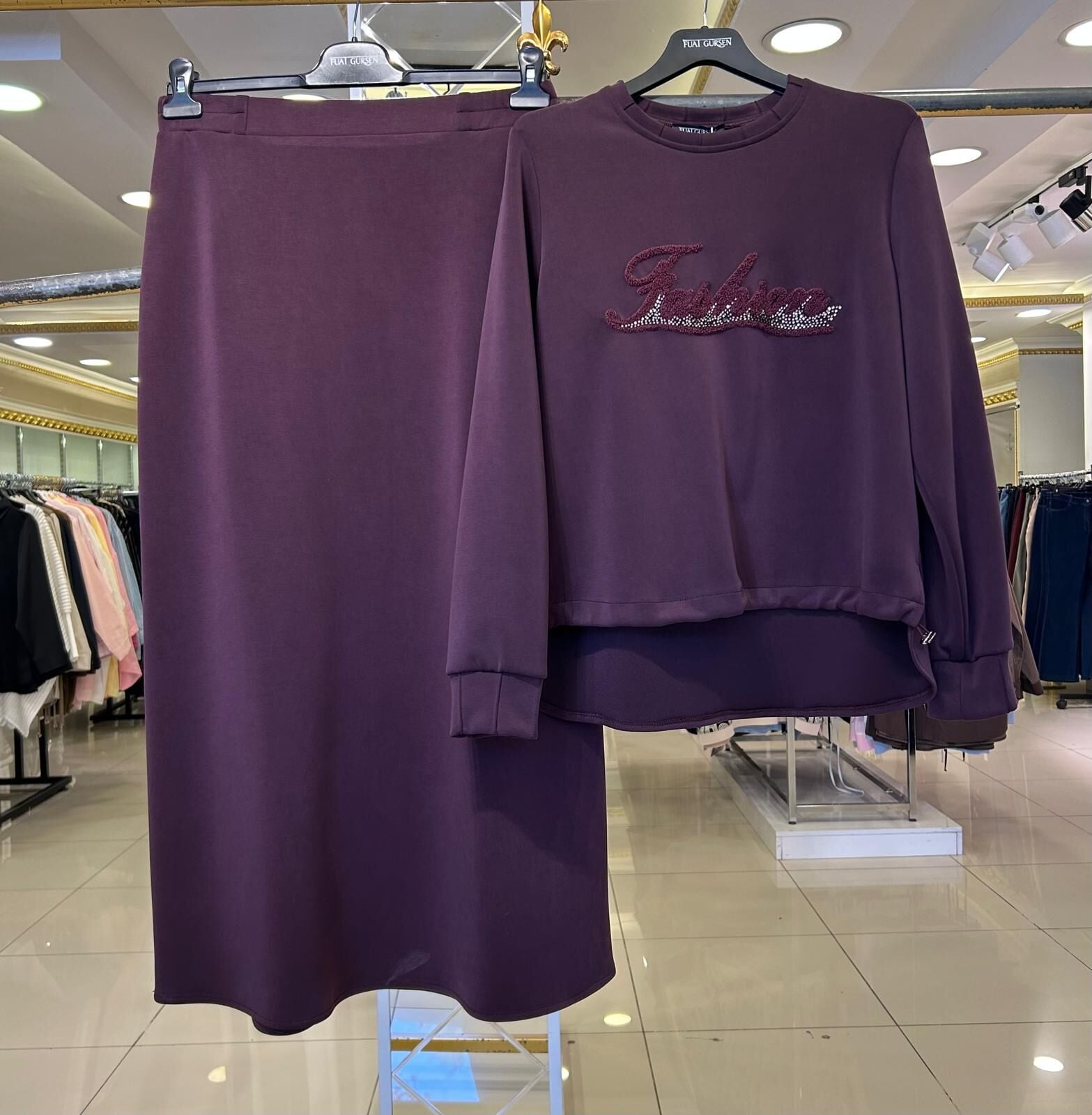 BLUZU İŞLEMELİ ETEKLİ MODAL TAKIM/ FUAT GÜRŞEN 6215