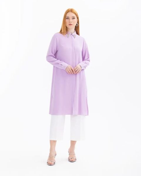 TAŞ DETAYLI UZUN KOL TUNİK