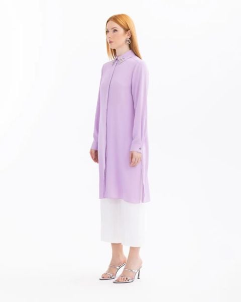 TAŞ DETAYLI UZUN KOL TUNİK