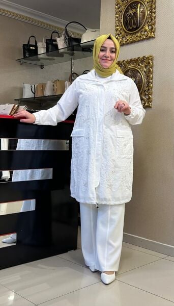 BONCUK İŞLEMELİ CEPLİ TRENÇ-KAP /FUAT GÜRŞEN