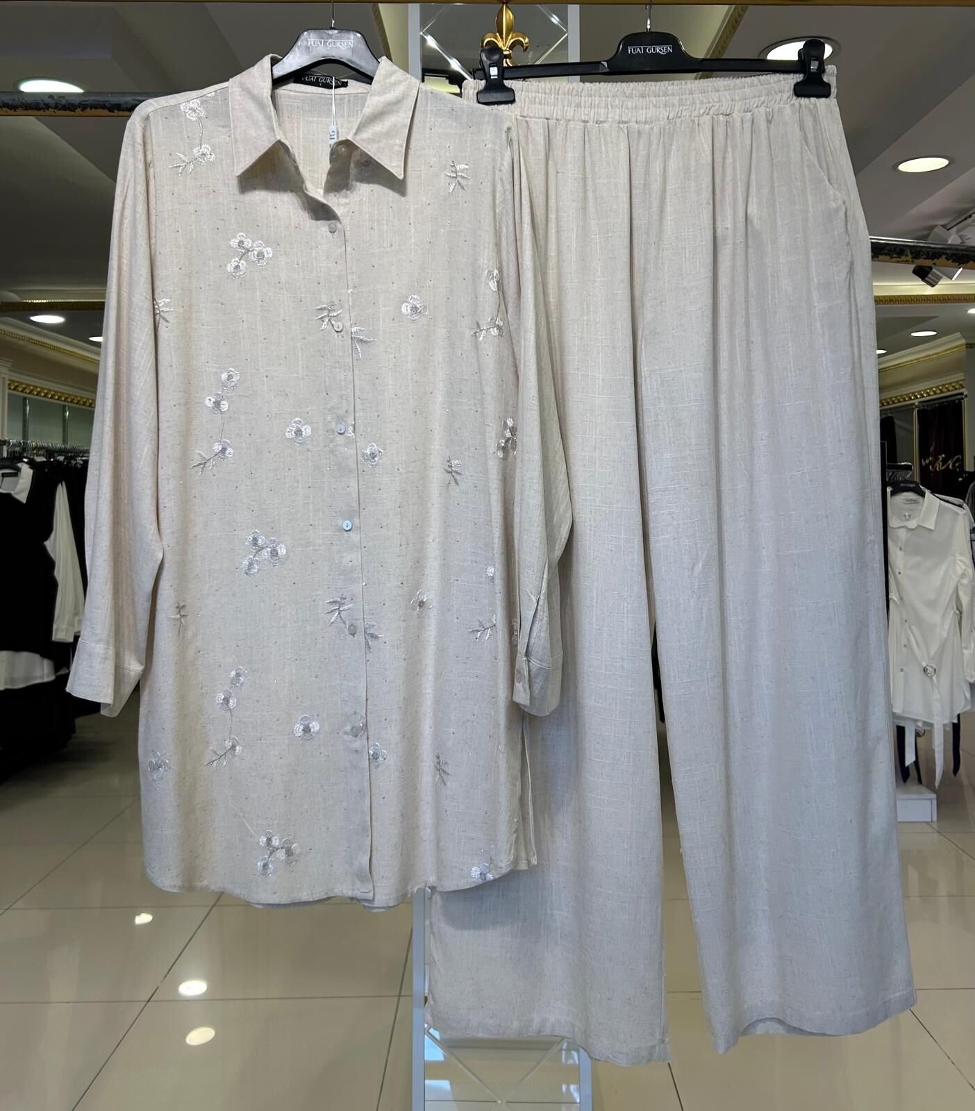 TAŞ VE NAKIŞ İŞLEMELİ COTTON TAKIM/ FUAT GÜRŞEN