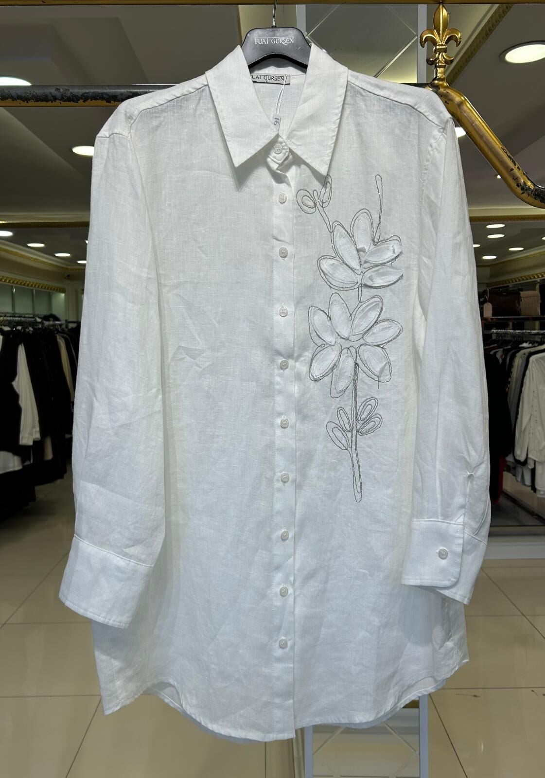 İŞLEME DTY. LINEN KUMAŞ GÖMLEK /FUAT GÜRŞEN