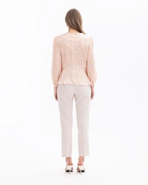 ÇİÇEK DESENLİ BELİ BÜZGÜLÜ BLUZ