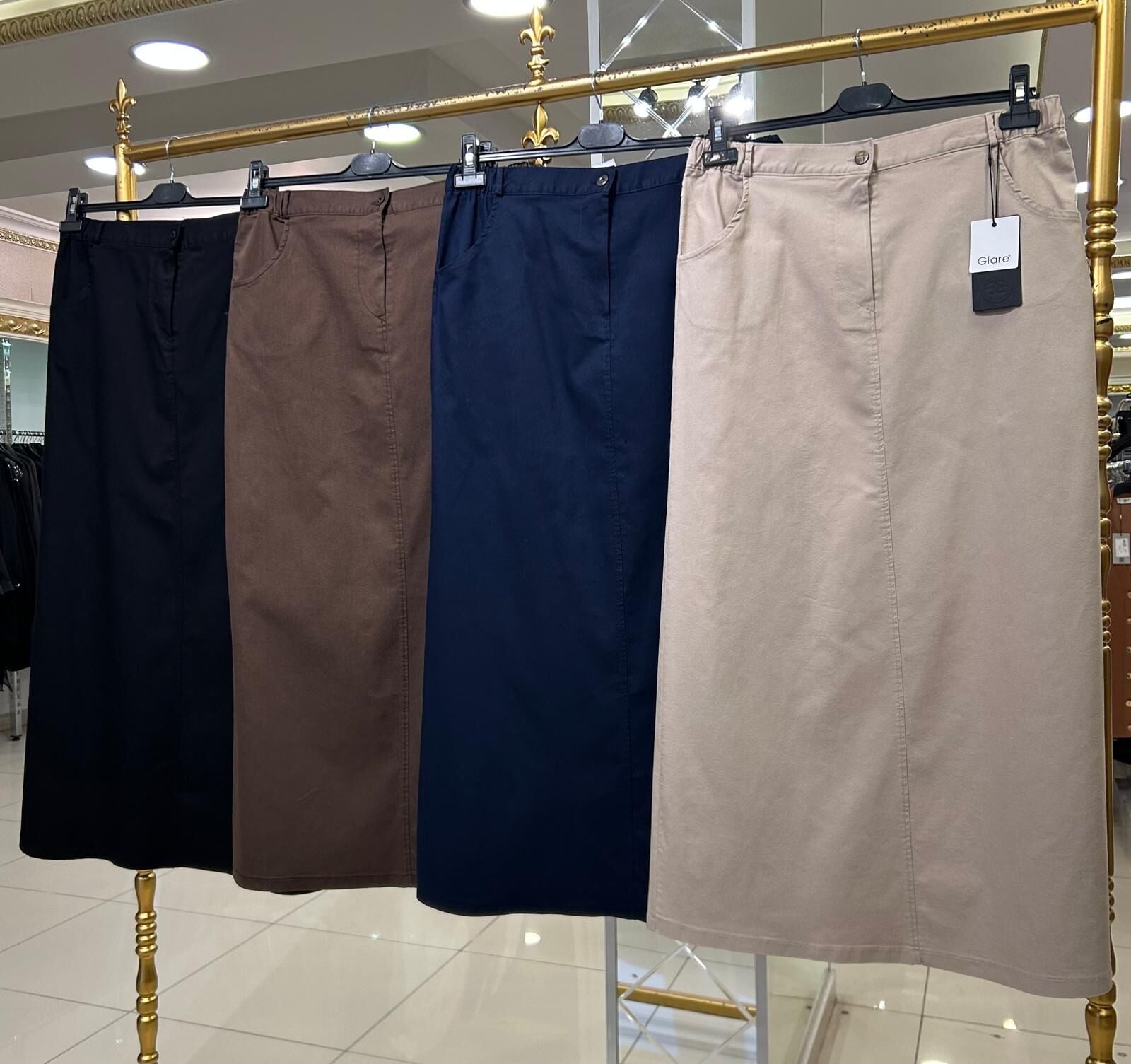 YANLARI LASTİKLİ KANVAS ÇAN ETEK / GLARE