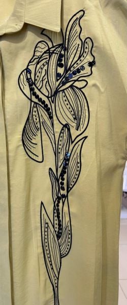 NAKIŞ VE PUL İŞLEMELİ VISKON GÖMLEK/VEKA