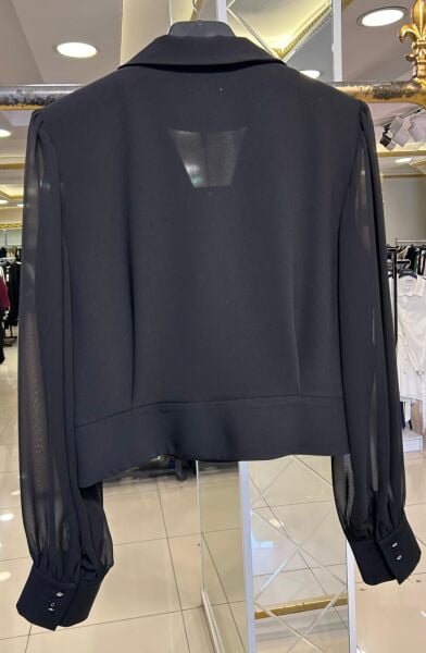 KRUVAZE YAKA KREP KUMAŞ BLUZ /SEÇİL