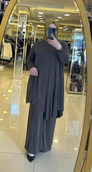 TUNİĞİ ASİMETRİK KESİM PANTOLONLU TAKIM /NURCAN ÇETİN 26525