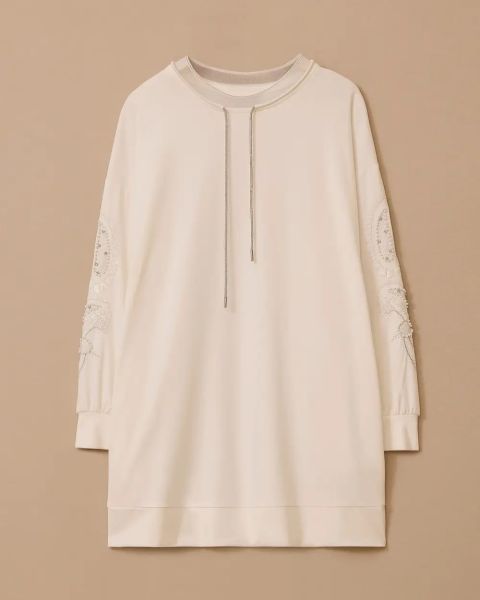 YUVARLAK YAKA KOL DETAYLI SWEATSHIRT /SEÇİL