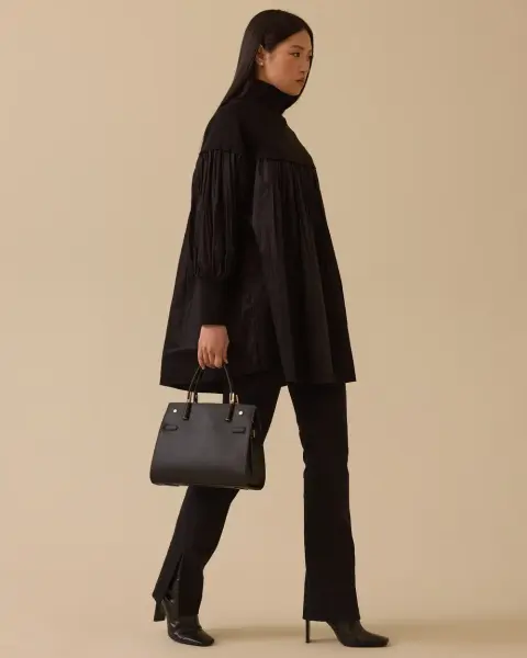 ÇİFT KUMAŞLI PİLE DETAYLI TUNİK/ SEÇİL