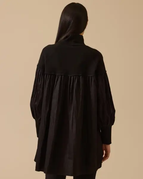 ÇİFT KUMAŞLI PİLE DETAYLI TUNİK/ SEÇİL