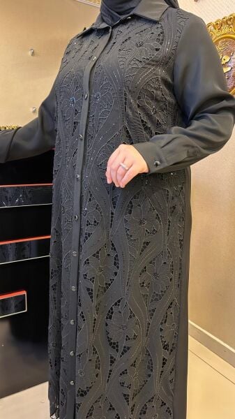 DANTEL VE PUL İŞLEMELİ ELBİSE/ FUAT GÜRŞEN 