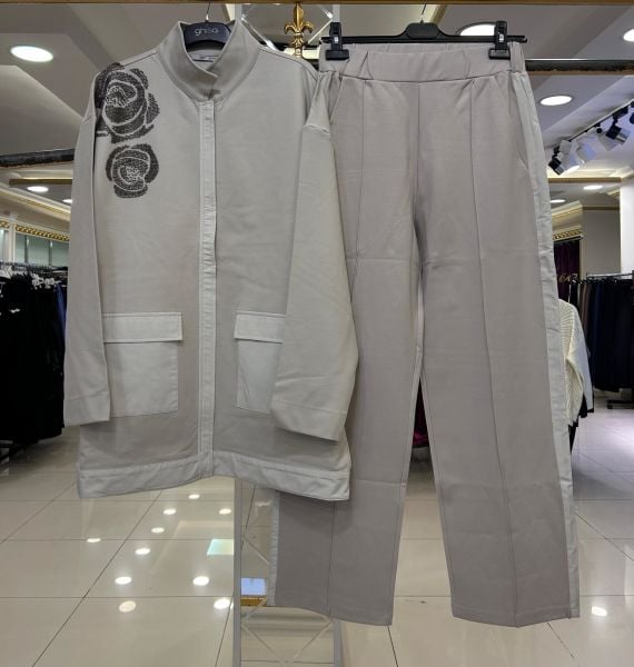 ﻿BONCUK İŞLEMELİ PARAŞÜT KUMAŞ DTY. PANTOLONLU TAKIM/GHISA
