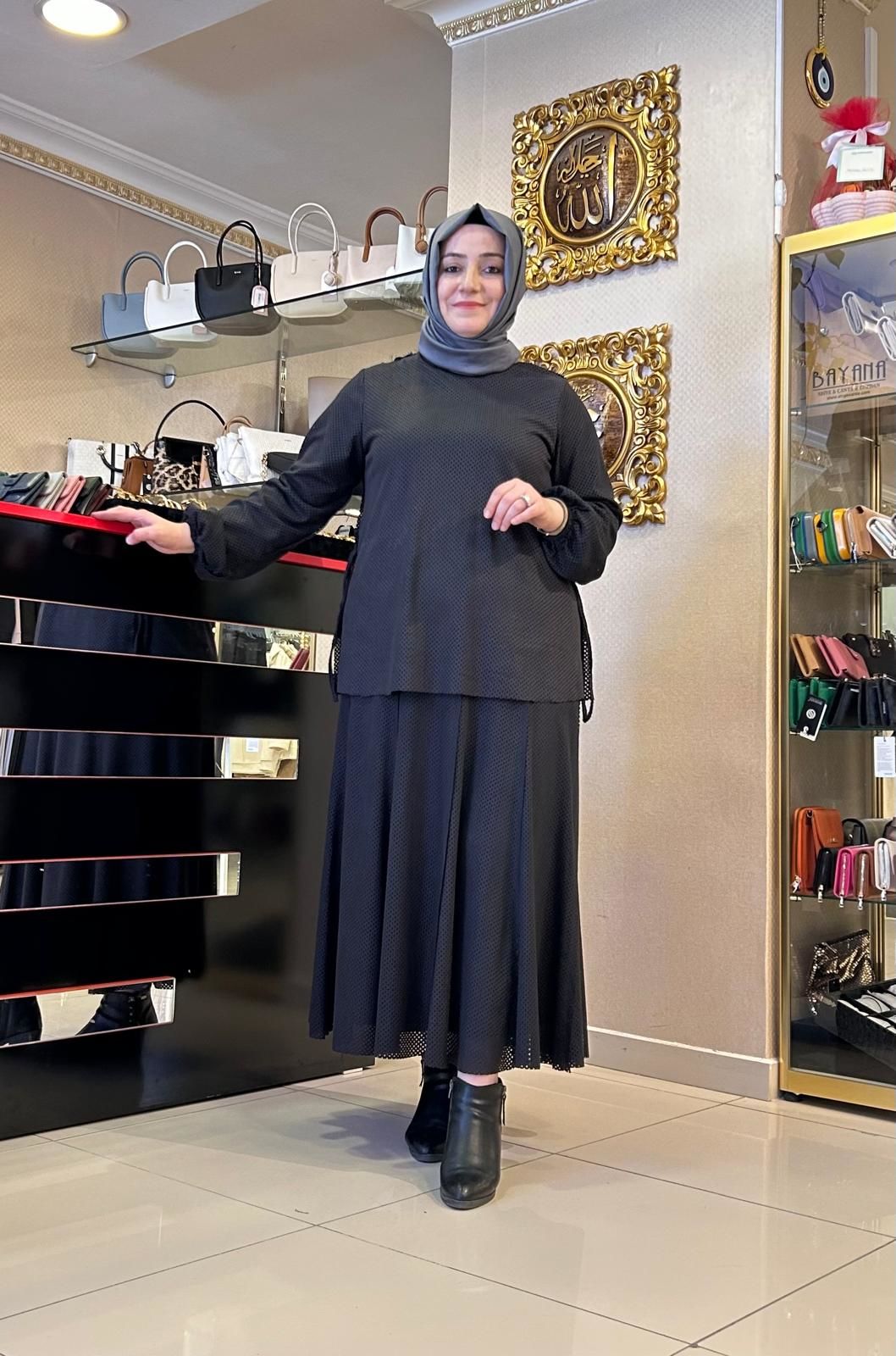 NUBUK KUMAŞ ETEKLİ TAKIM/NURCAN ÇETİN