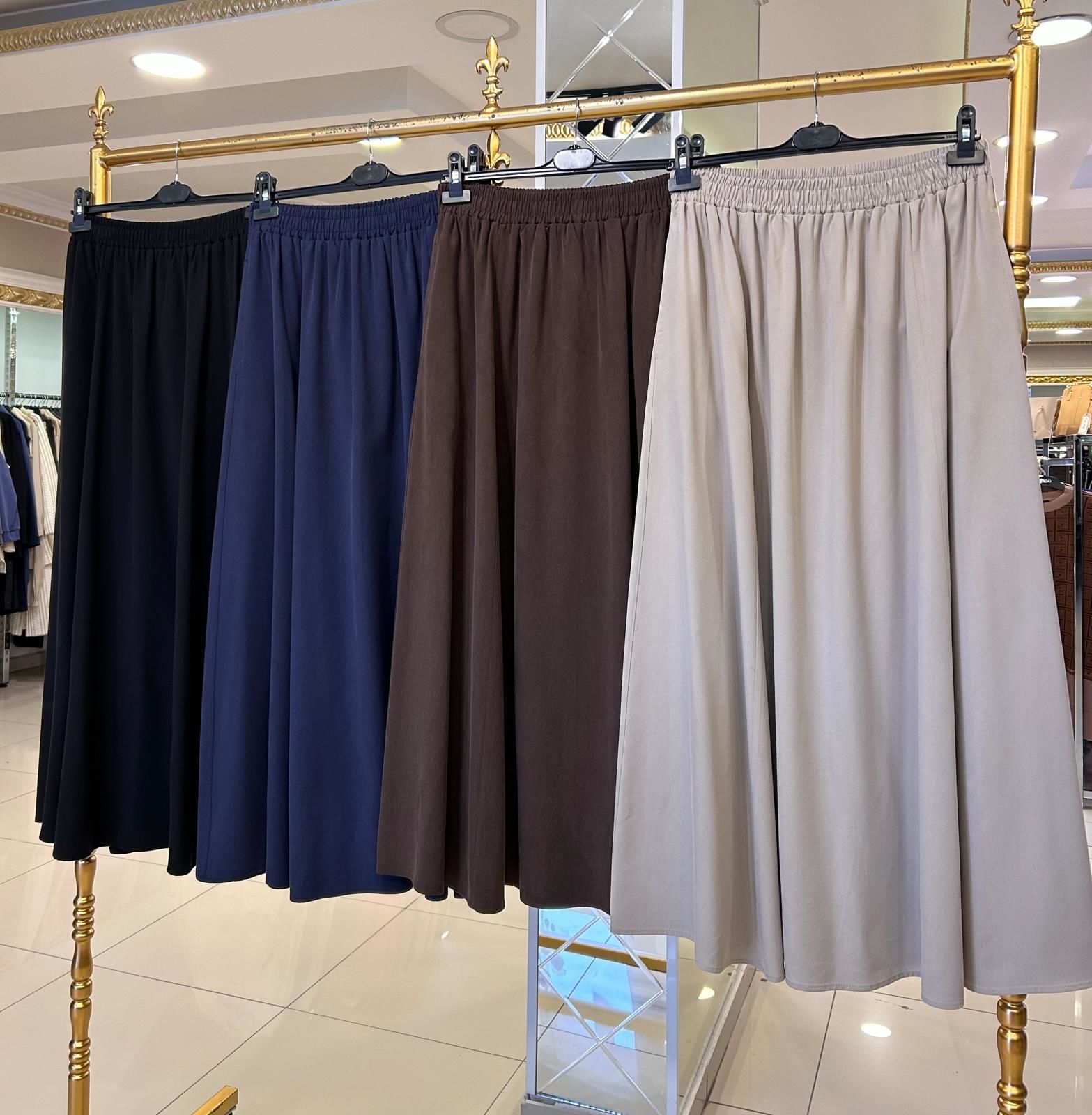 BELİ LASTİKLİ KALIN TENSEL ETEK/SENTEZ