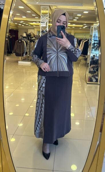 ETNİK DESENLİ CEKET-ETEK TAKIM/ GHISA 9281