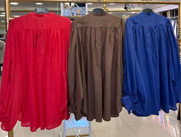 BALON KOL DETAYLI KETEN GÖMLEK/GHISA