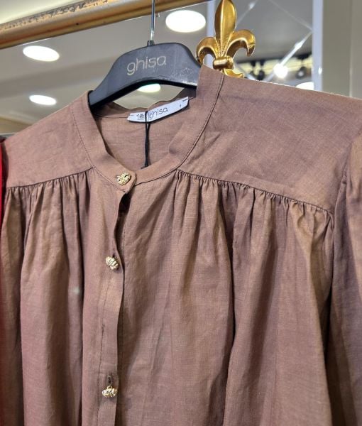 BALON KOL DETAYLI KETEN GÖMLEK/GHISA