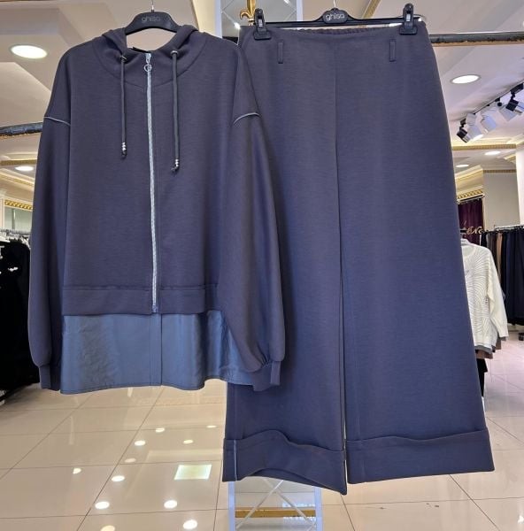 KAPÜŞONLU PARAŞÜT KUMAŞ DTY. PANTOLONLU TAKIM/GHISA