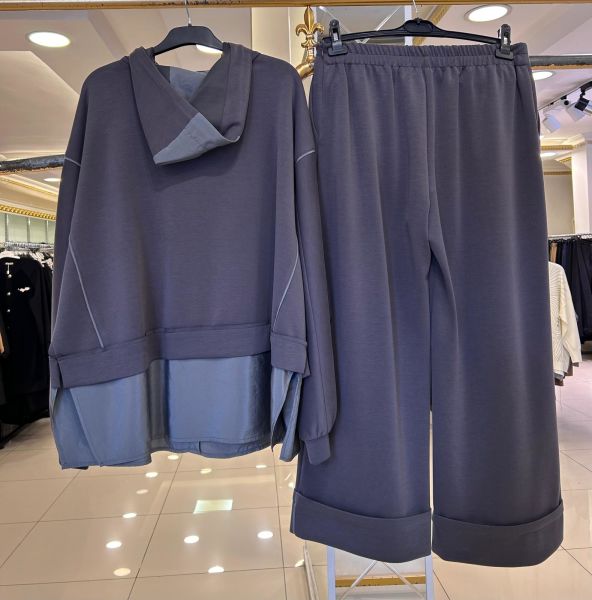 KAPÜŞONLU PARAŞÜT KUMAŞ DTY. PANTOLONLU TAKIM/GHISA