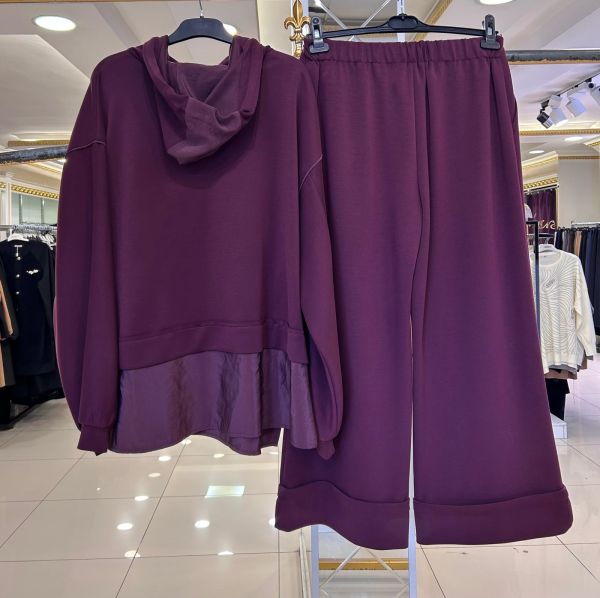 KAPÜŞONLU PARAŞÜT KUMAŞ DTY. PANTOLONLU TAKIM/GHISA