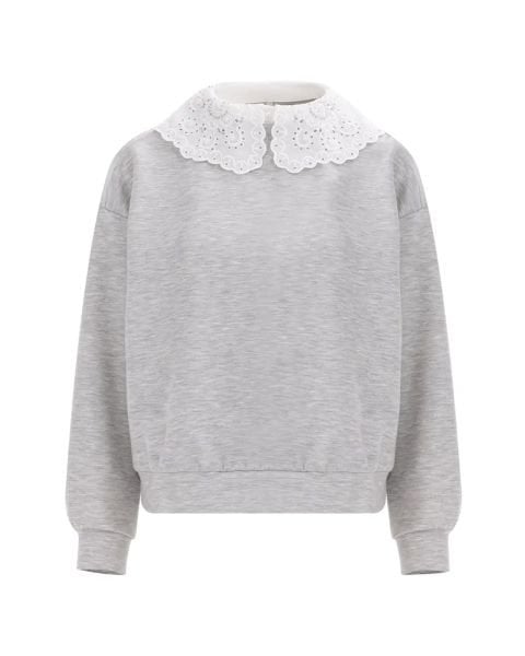 DANTEL YAKA UZUN KOL SWEATSHİRT/ SEÇİL