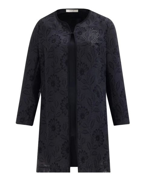 BÜYÜK BEDEN ÇİÇEK DESENLİ İ̇Ç BLUZLU CEKET