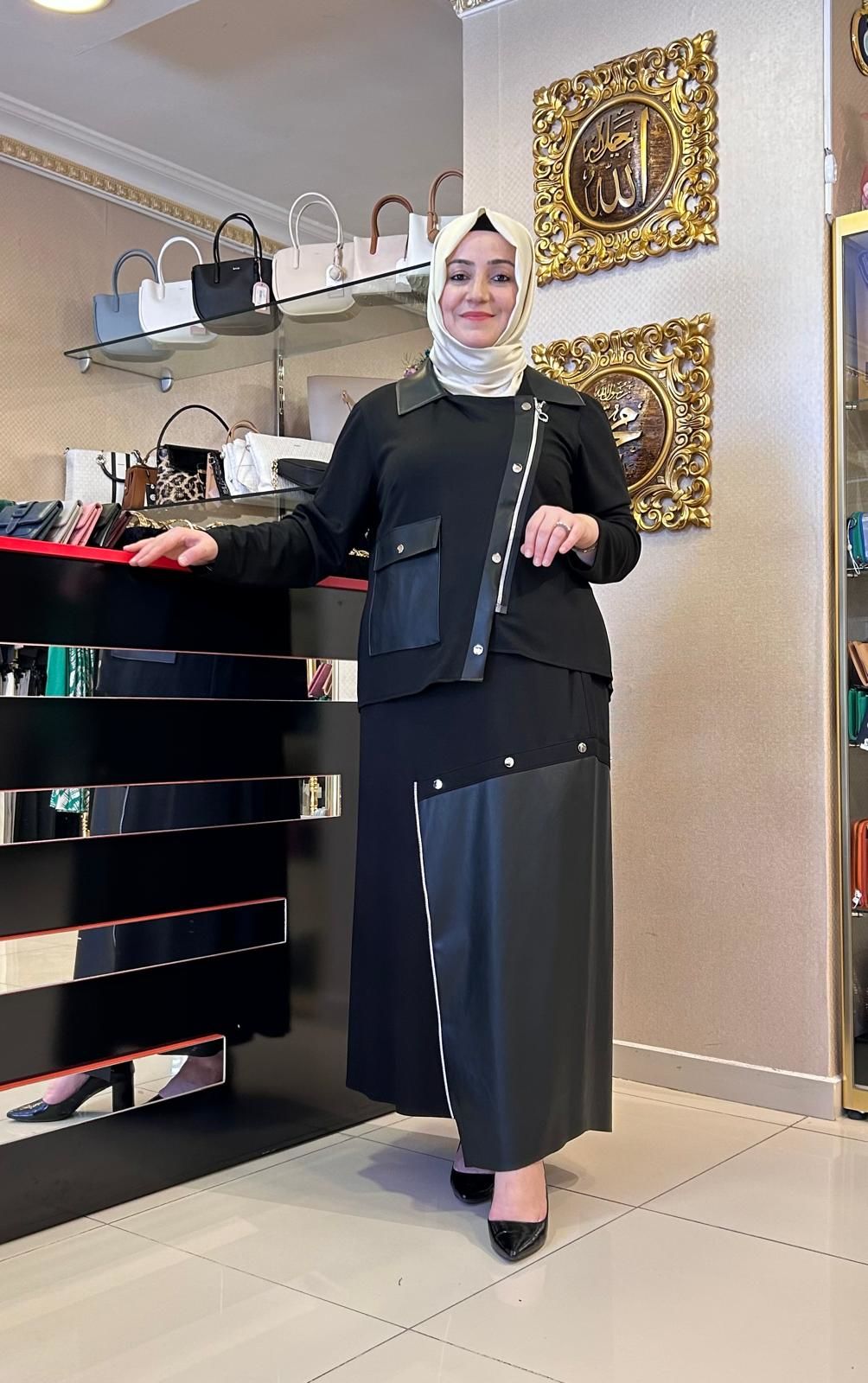 DERİ VE FERMUAR DTY. ETEKLİ TAKIM/MÜSEMMA