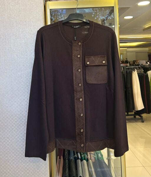 DÜĞME VE CEP DTY. ÖRME KUMAŞ BLUZ/DEFRİNA 11257