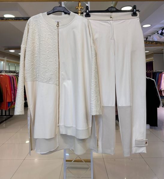 KABARTMA VE DERİ DTY. PANTOLONLU TAKIM/GHISA