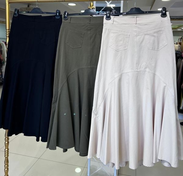 NURCAN ÇETİN/ LİKRALI KANVAS ETEK