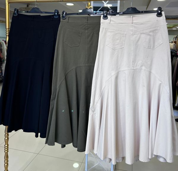 NURCAN ÇETİN/ LİKRALI KANVAS ETEK