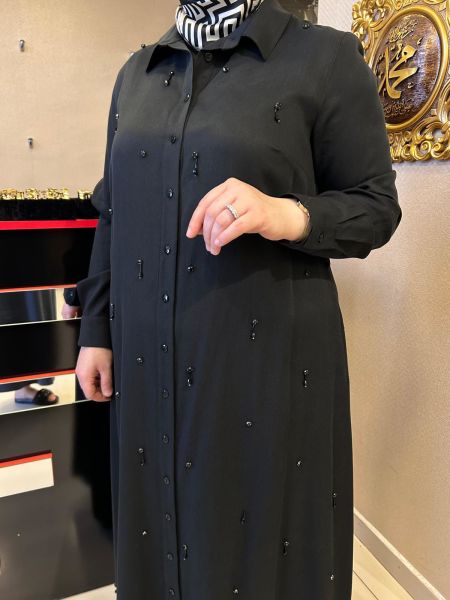 TAŞ İŞLEMELİ KUŞAK DTY. IŞIL ELBİSE /MÜSEMMA