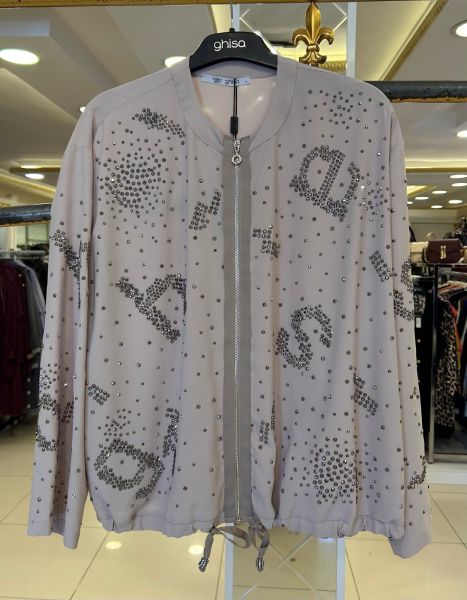 TAŞ İŞLEMELİ FERMUARLI CEKET/GHISA