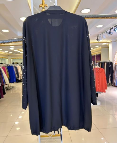 TAŞ İŞLEMELİ UZUN FERMUARLI CEKET/GHISA