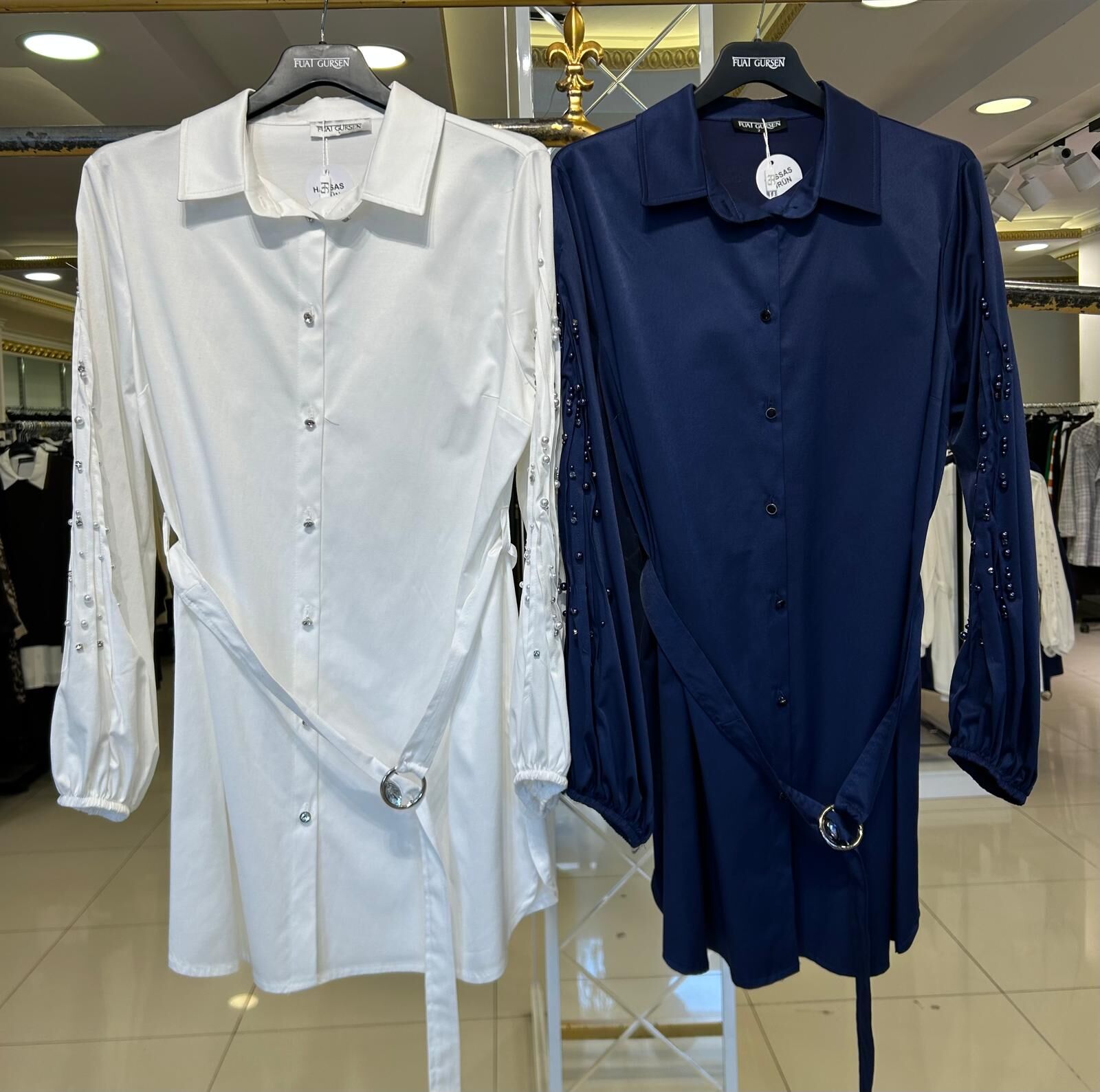 BELİ KEMERLİ TAŞ VE İNCİ İŞLEMELİ GÖMLEK /FUAT GÜRŞEN