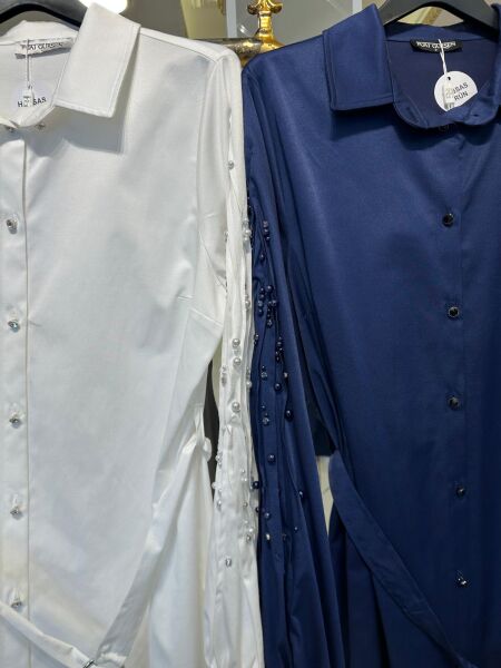 BELİ KEMERLİ TAŞ VE İNCİ İŞLEMELİ GÖMLEK /FUAT GÜRŞEN