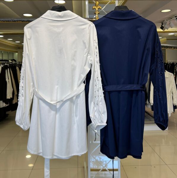 BELİ KEMERLİ TAŞ VE İNCİ İŞLEMELİ GÖMLEK /FUAT GÜRŞEN