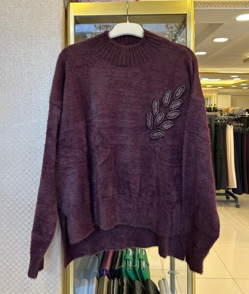 BONCUK İŞLEMELİ ANGORA KAZAK /NUSS 101