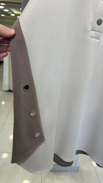 ÇİFT RENKLİ ÇITÇITLI MODAL TUNİK/ FUAT GÜRŞEN 