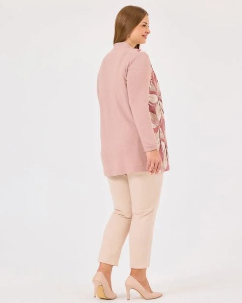 BÜYÜK BEDEN İÇ BLUZLU DESENLİ ÜST TAKIM/SEÇİL