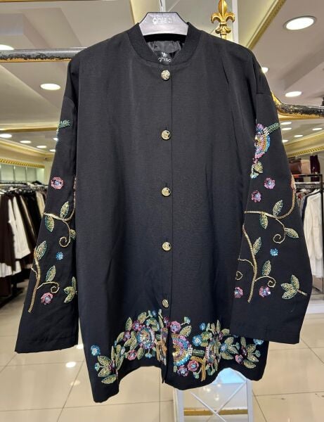 KOLLARI VE ETEK UCU BONCUK İŞLEMELİ CEKET /GHISA