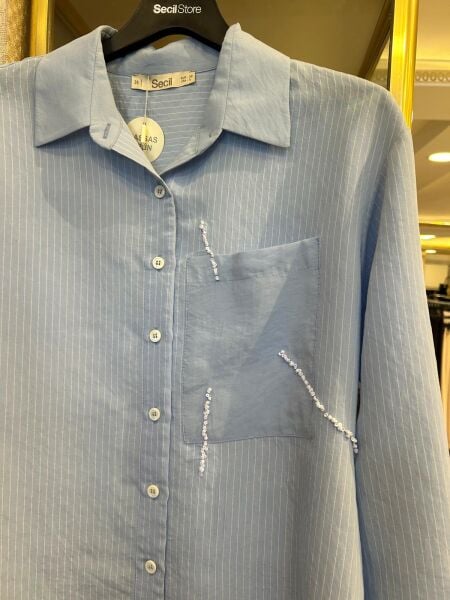 ÇİZGİLİ CEP VE İŞLEME DTY. GÖMLEK/ SEÇİL