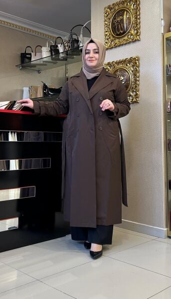 BELİ KUŞAKLI UZUN TRENÇKOT /NURCAN ÇETİN