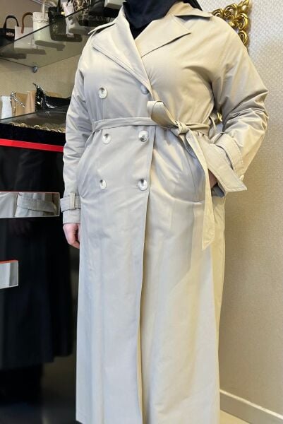 BELİ KUŞAKLI UZUN TRENÇKOT /NURCAN ÇETİN