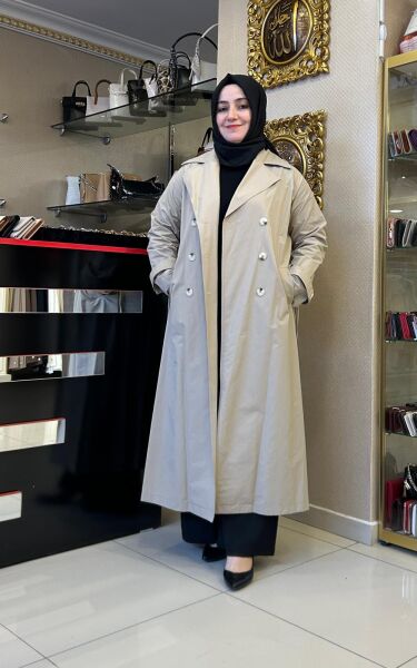 BELİ KUŞAKLI UZUN TRENÇKOT /NURCAN ÇETİN