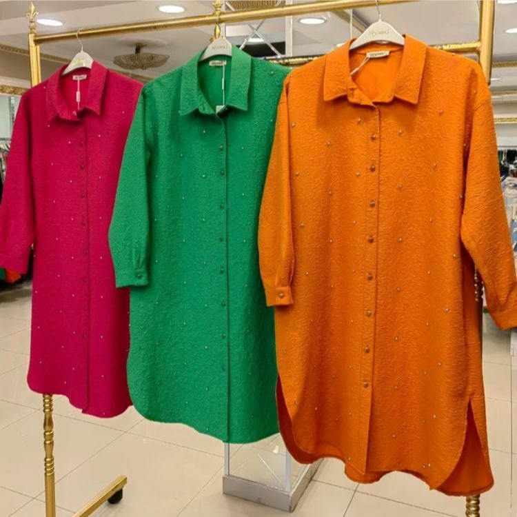 MÜSEMMA TAŞ DETAYLI ŞIK GÖMLEK